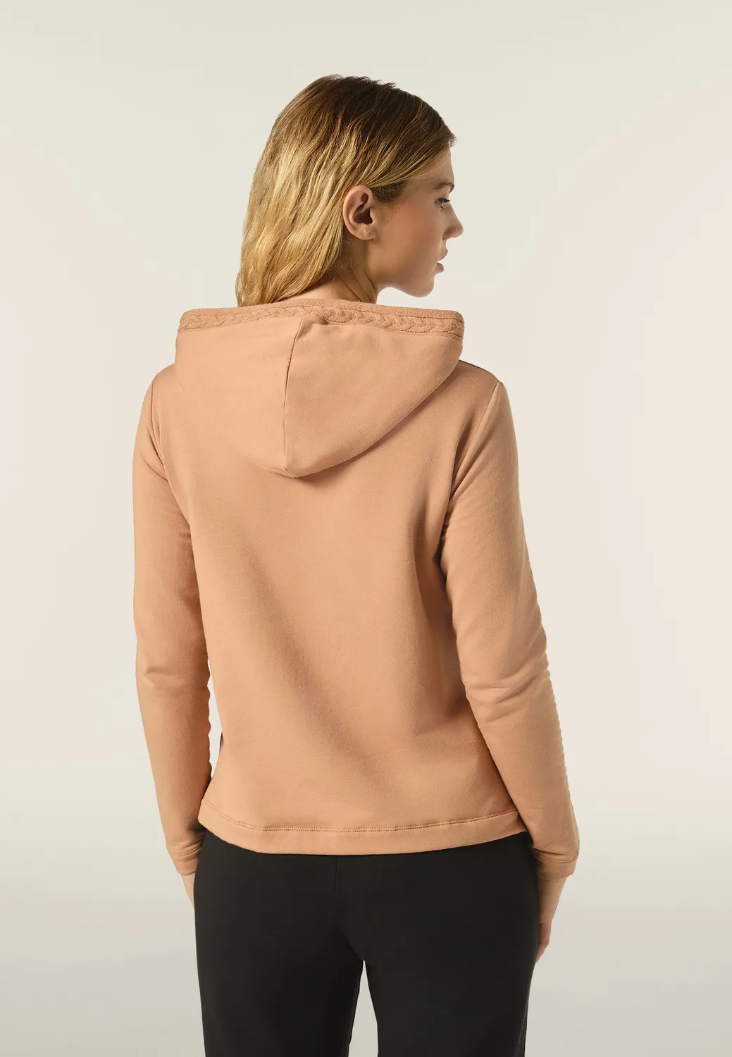 Freddy Damen Sweatshirt Rollkragen Zopfstrick beige