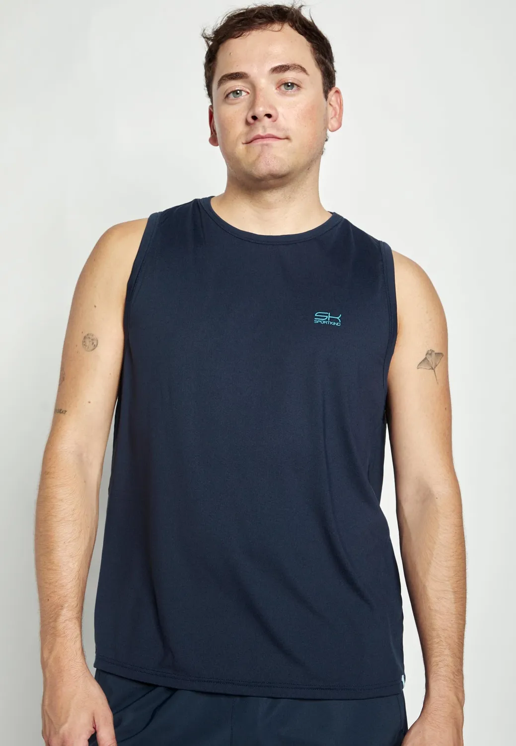 SPORTKIND Tank Top Herren Navy Blau ärmellos