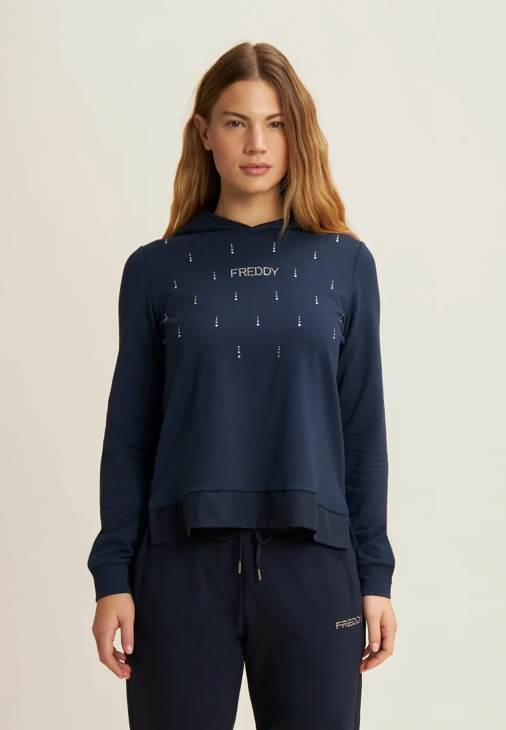 Freddy Strass Kapuzen-Hoodie Dark Sapphire French Terry