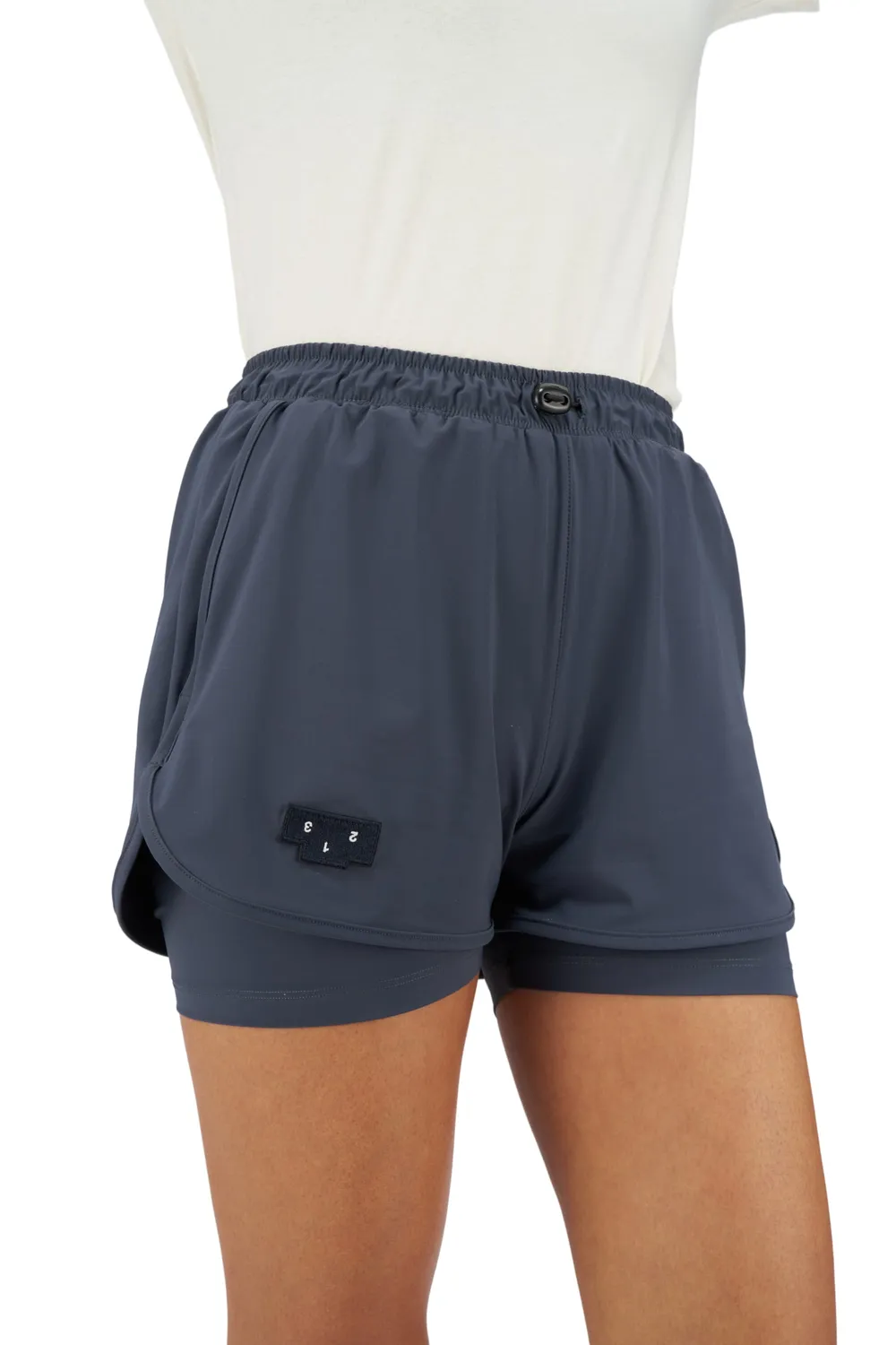 UNNA Flow Shorts 3" W Shorts Blue Grey ECONYL