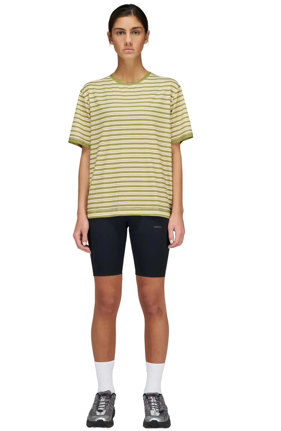 UNNA Wavy Tee Striped W Laufshirt Sage Stripe