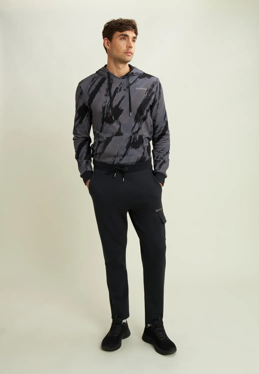 Freddy Cargo Jogginghose Herren Baumwolle Jet Black