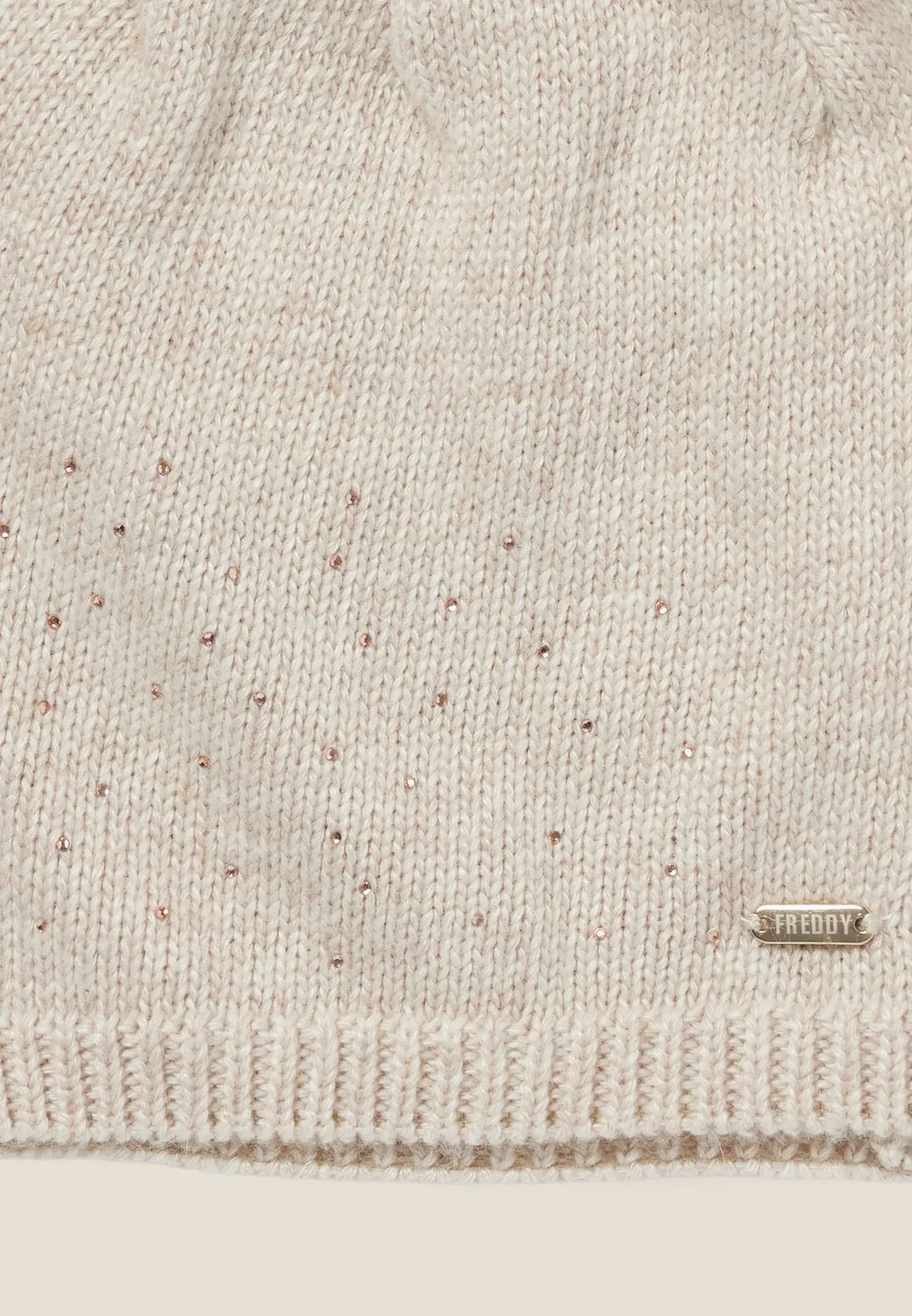 Freddy Beanie Mütze Damen Schwarz Strass Einheitsgröße