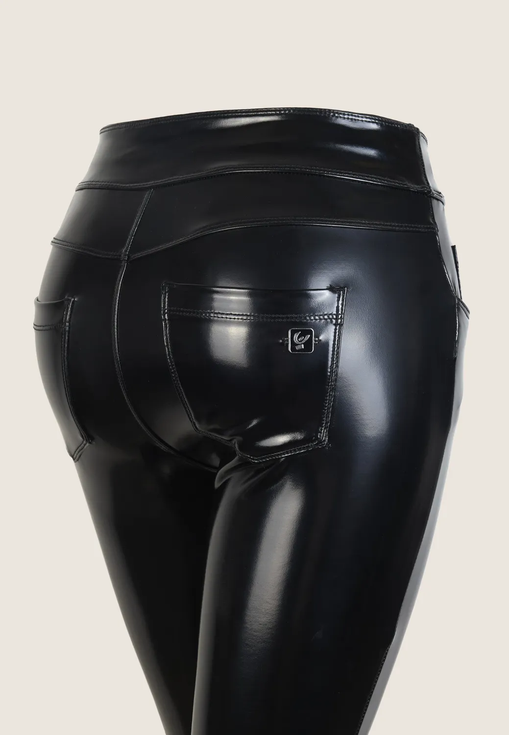 Freddy N.O.W. Skinny Hose Weiß Glanzleder-Optik