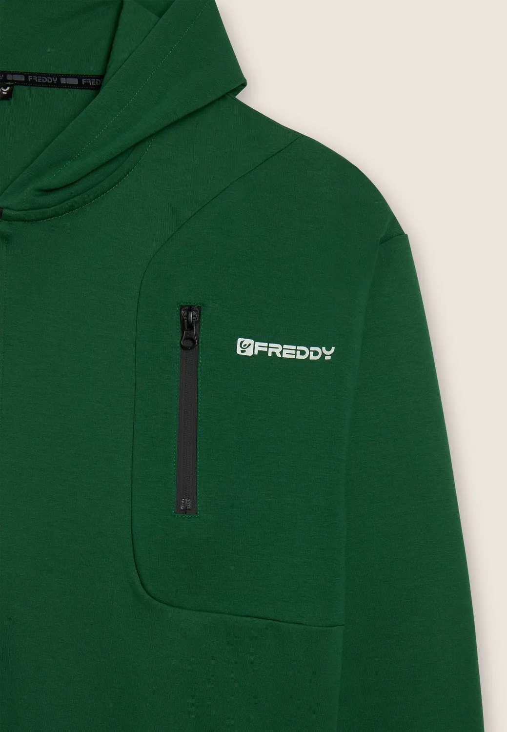 Freddy Full-Zip Hoodie Herren Schwarz Regular Tasche