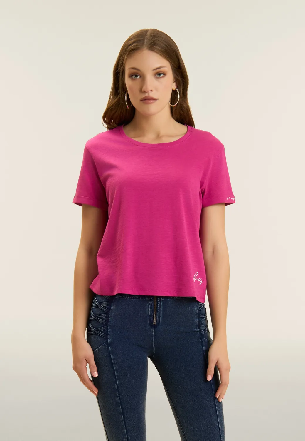 Freddy Cropped T-Shirt Rose Violet F57 Baumwolle