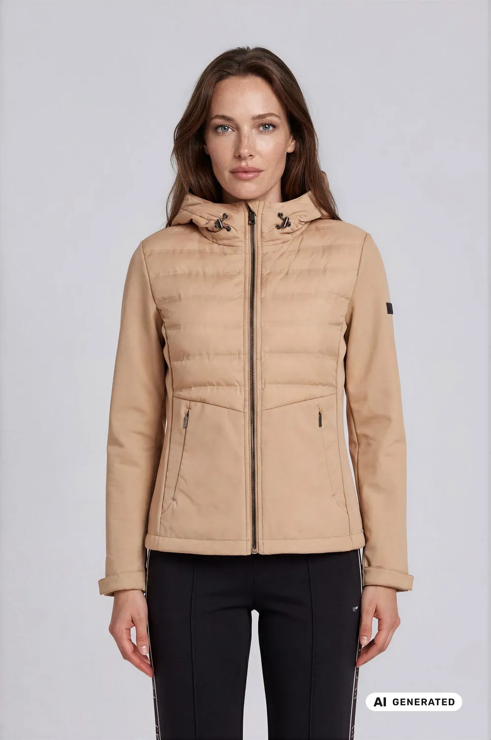 LPO Phoebe Softshelljacke Damen hellbraun Kapuze