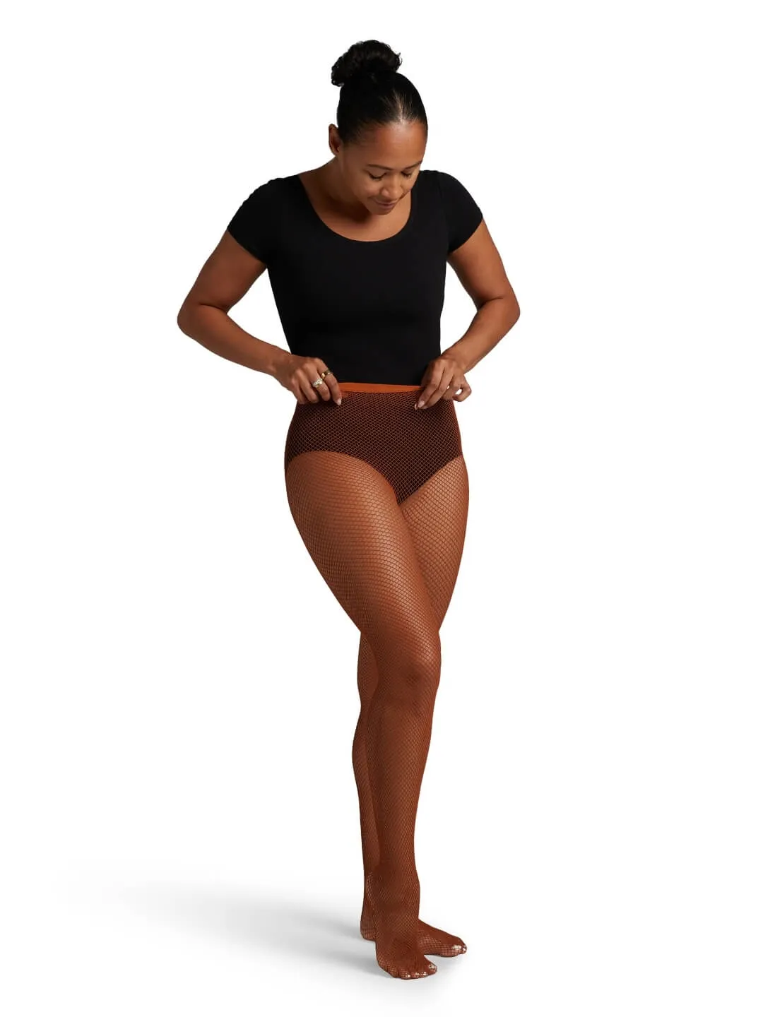 Capezio 3000 Netzstrumpfhose Suntan S/M nahtlos matt