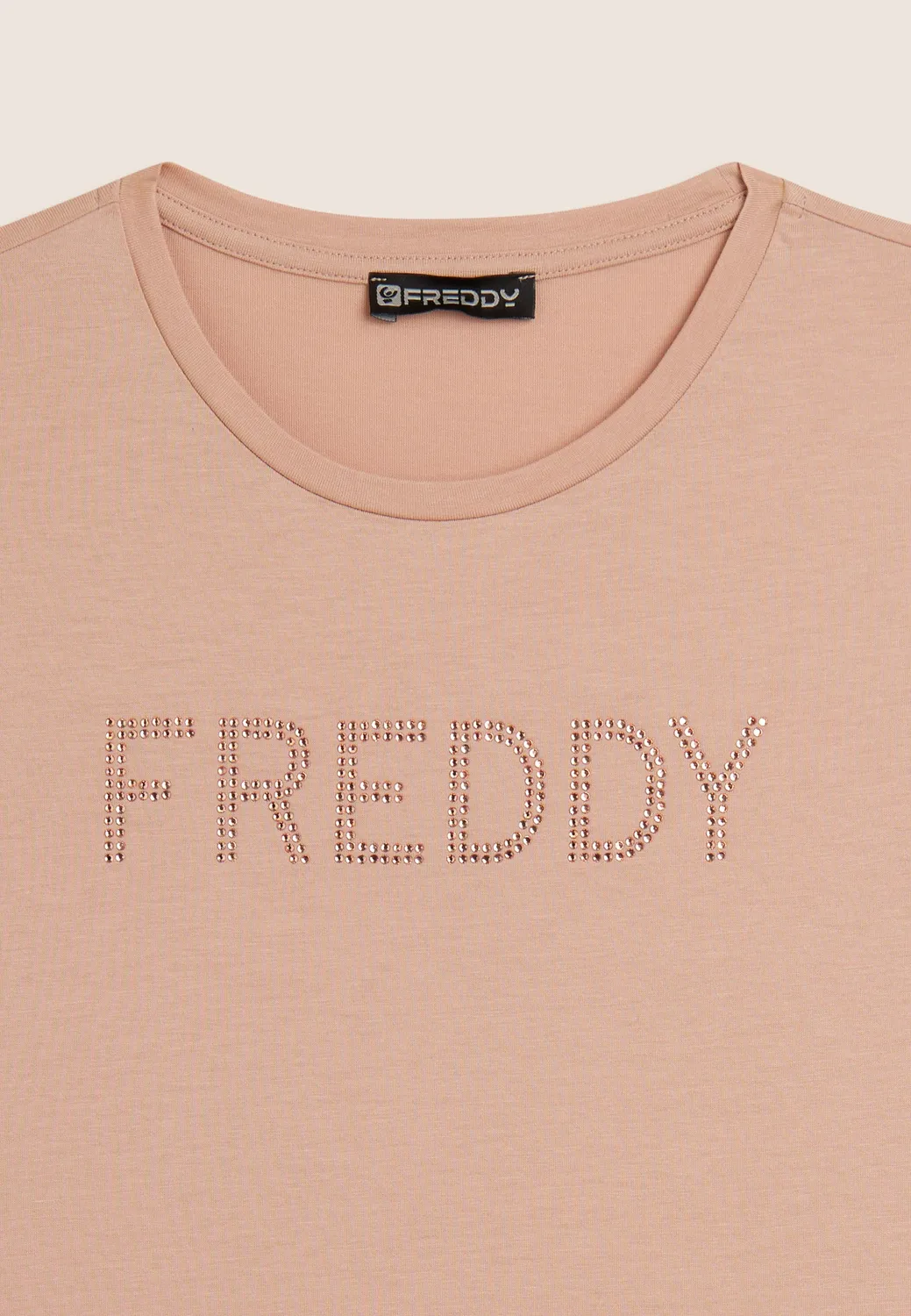 Freddy T-Shirt Kurzarm Strass Schwarz Baumwolle