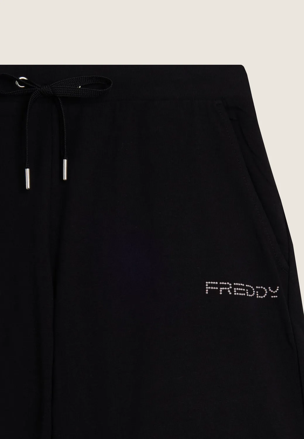 Freddy Shorts Damen Schwarz Jersey Kordelzug Taschen