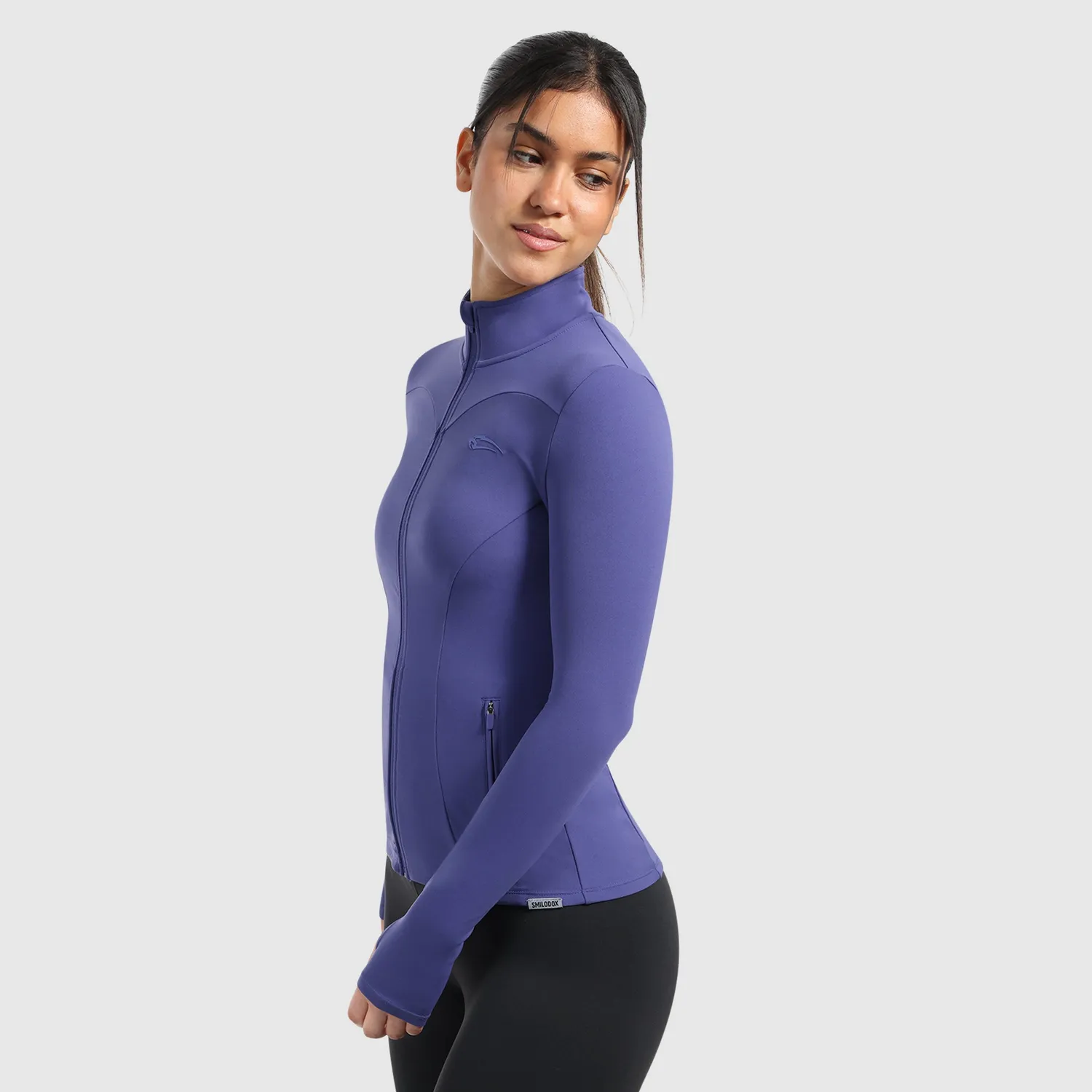 Smilodox Kenna Jacke Damen Schwarz Stehkragen