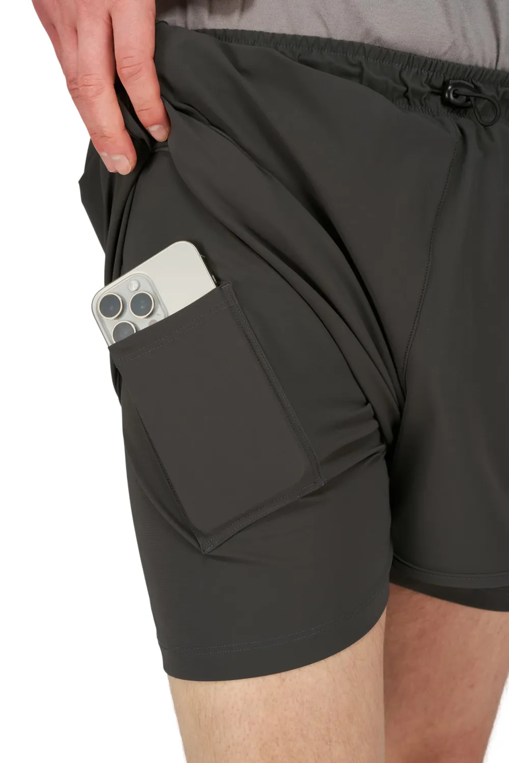 UNNA Flow Shorts 3" Laufshorts Dark Grey Herren
