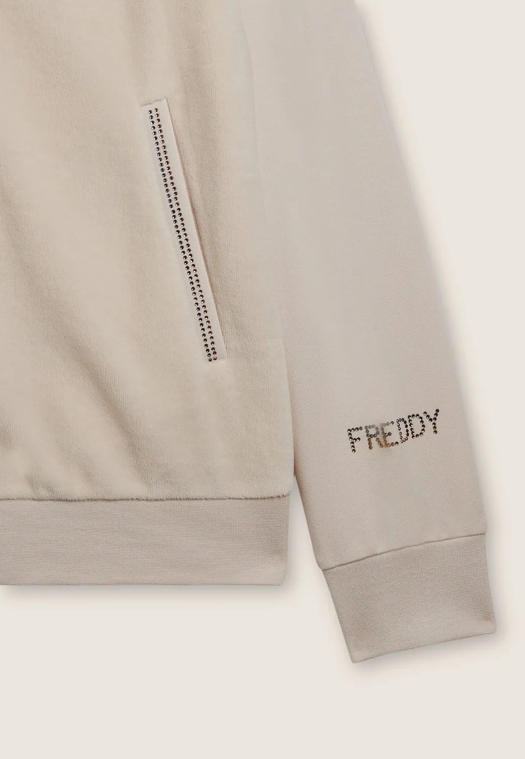 Freddy Samt Sweatjacke Damen Turbulence mit Zip