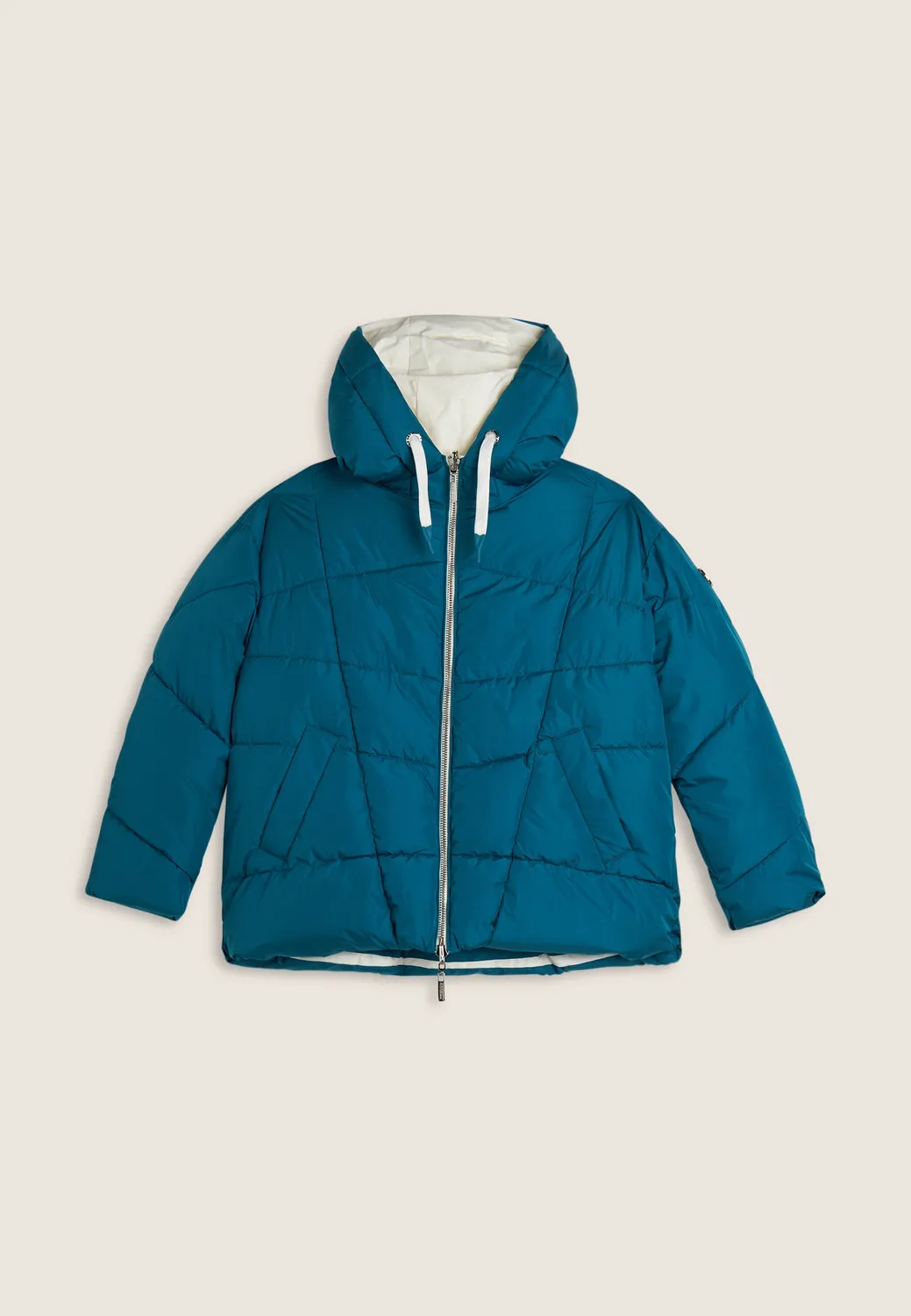 Freddy Double-Face Daunenjacke Schwarz-Weiß Warm