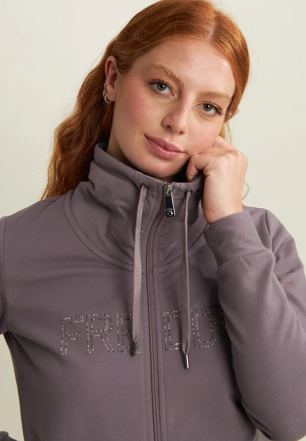Freddy Full Zip Sweatjacke Damen Turbulence hoher Kragen