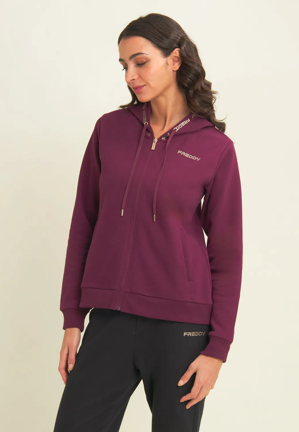 Freddy Trainingsanzug Dark Sapphire Kapuze Goldlogo