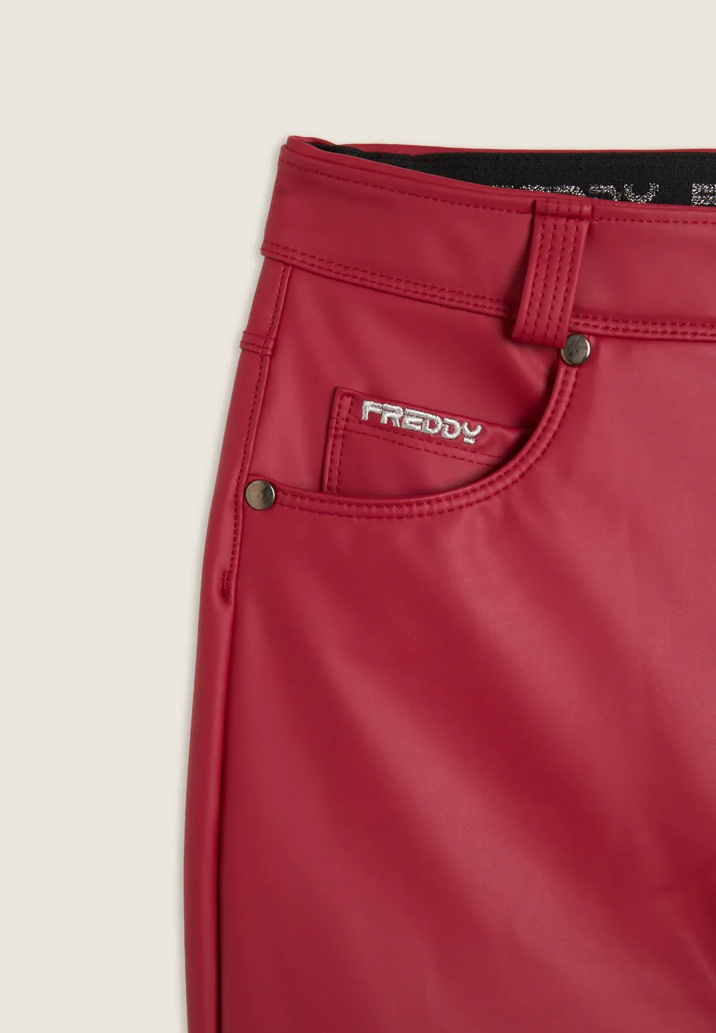 Freddy Skinny Kunstlederhose Schwarz blickdicht