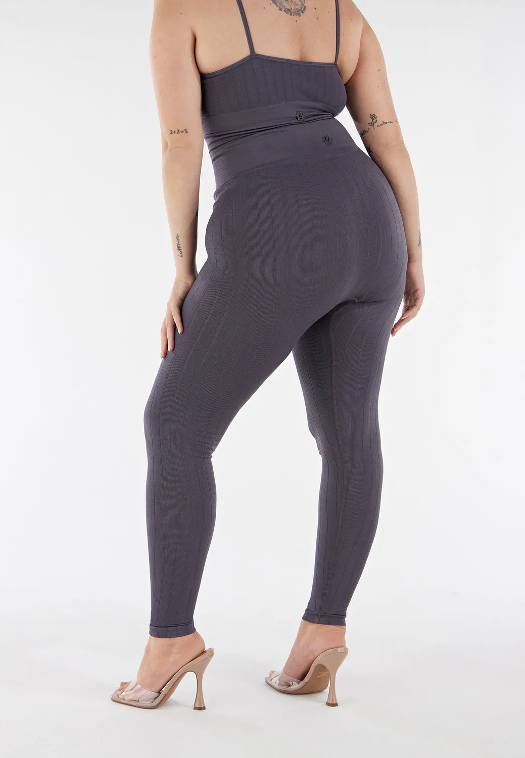 Freddy Slim Fit Leggings Blackened Pearl hoher Bund blickdicht