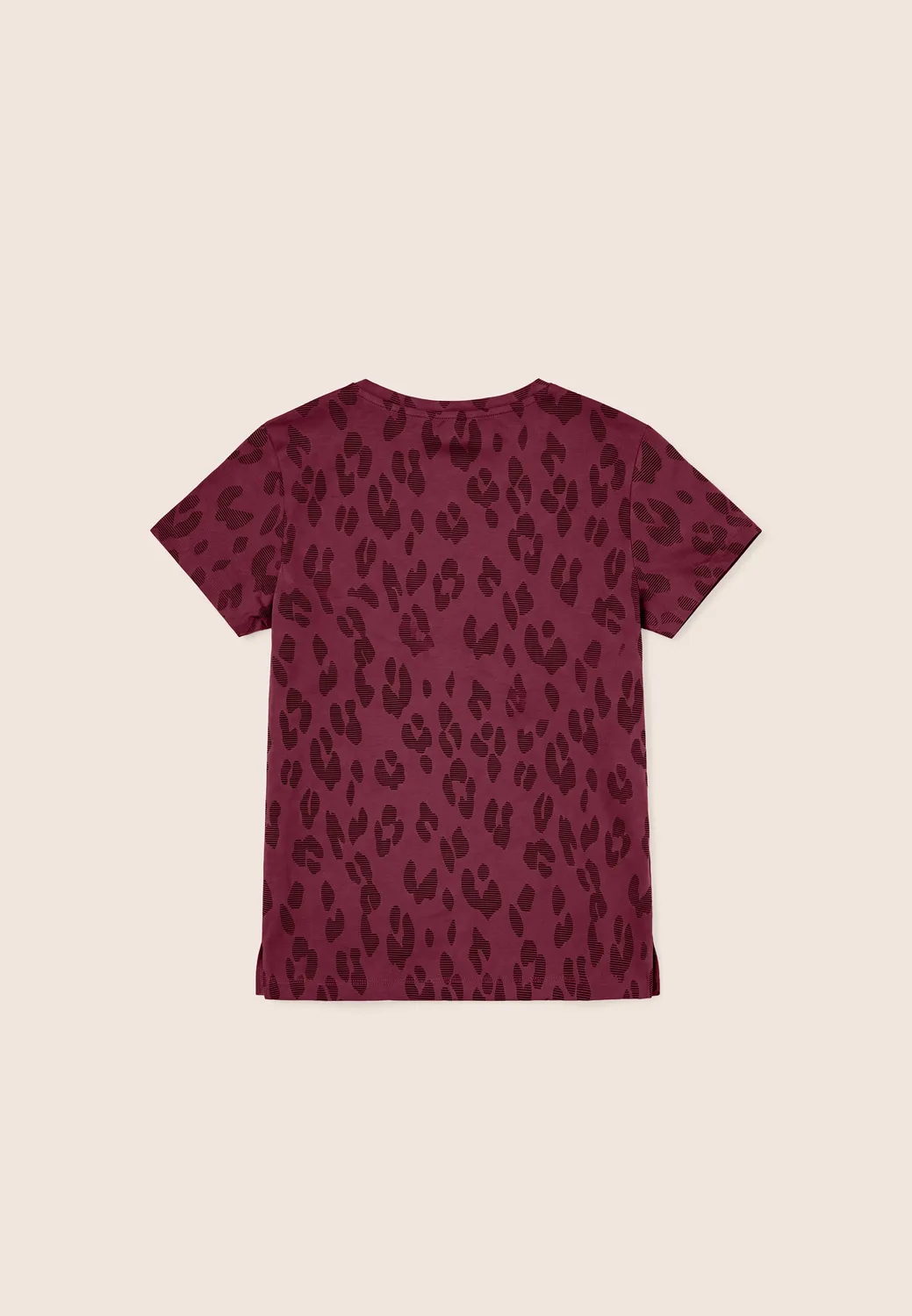 Freddy Regular Stampa Leopardata Damen T-Shirt Black Baumwolle