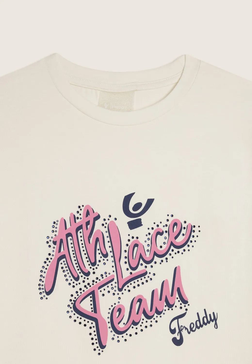 Freddy Junior Langarmshirt Mädchen Weiß Strass Baumwolle