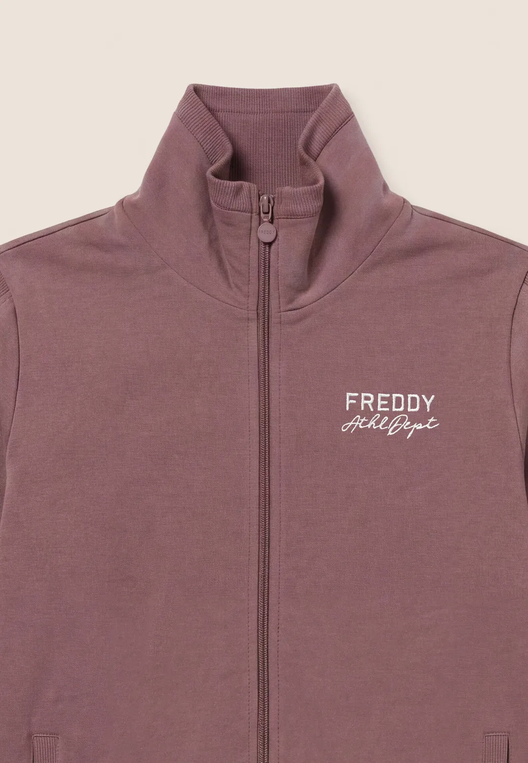 Freddy Damen Sweatjacke Asymmetrisch Zip Rose Taupe