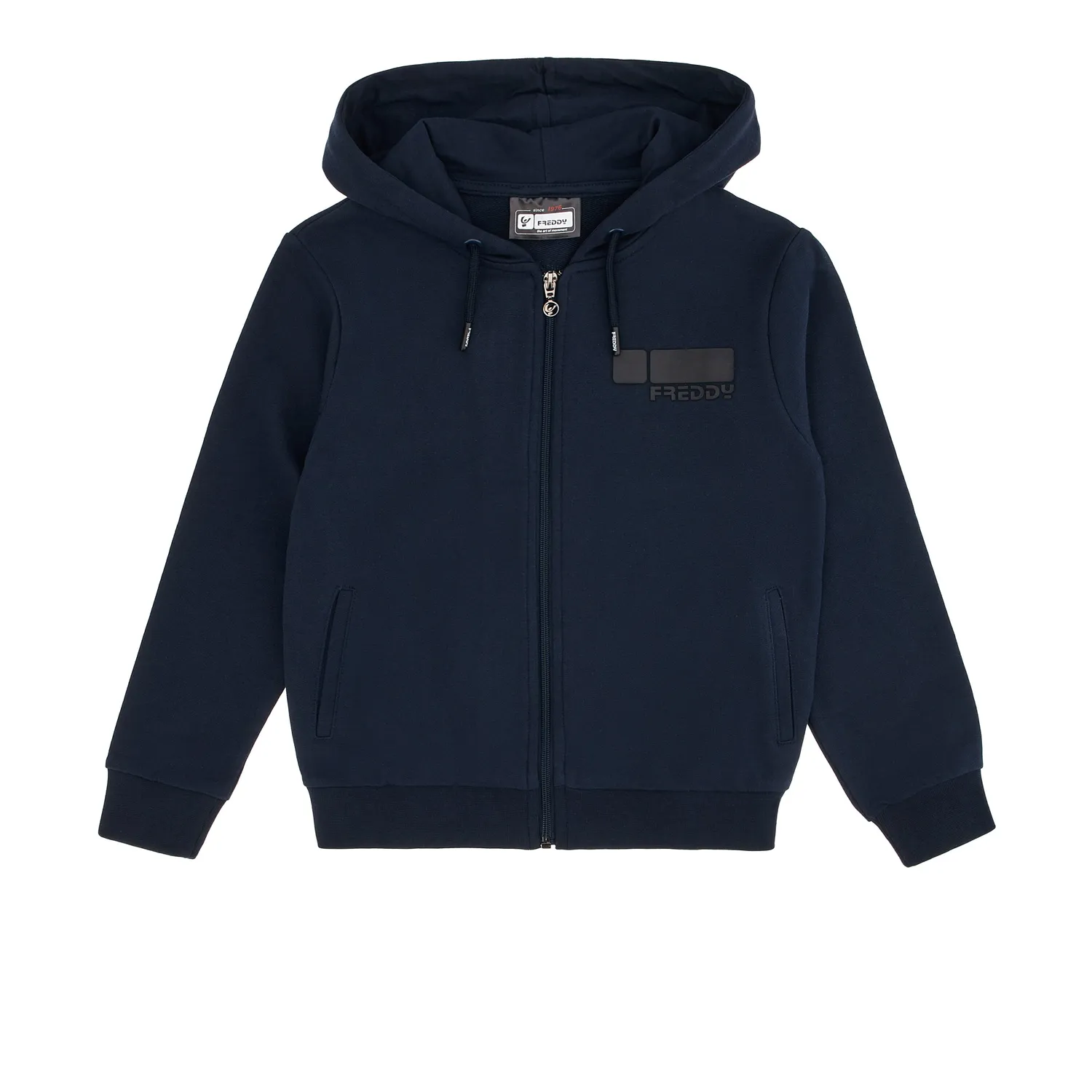 Freddy Full-Zip Hoodie Kinder Baumwolle Schwarz mit Kapuze