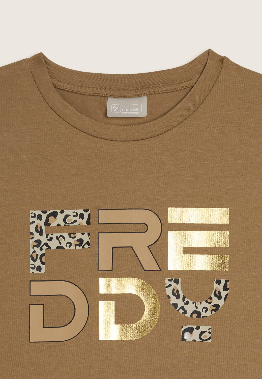 Freddy Junior T-Shirt Schwarz Animalier-Logo Flatterärmel