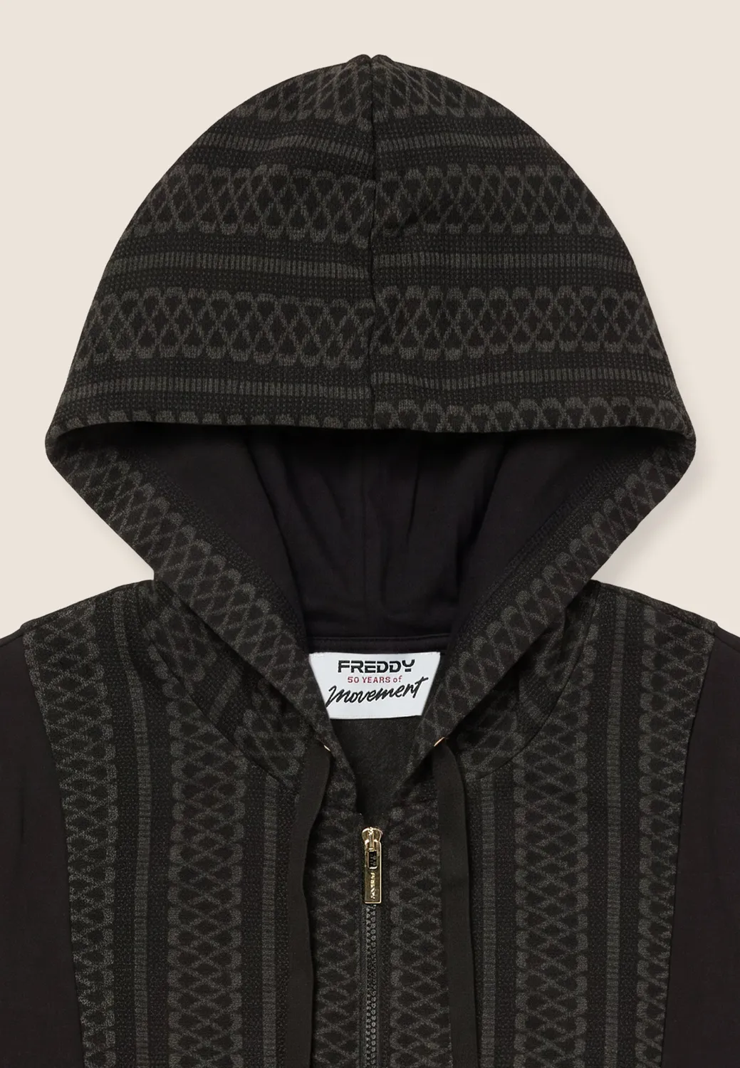 Freddy Geometrica Full-Zip Hoodie Nero wattiert