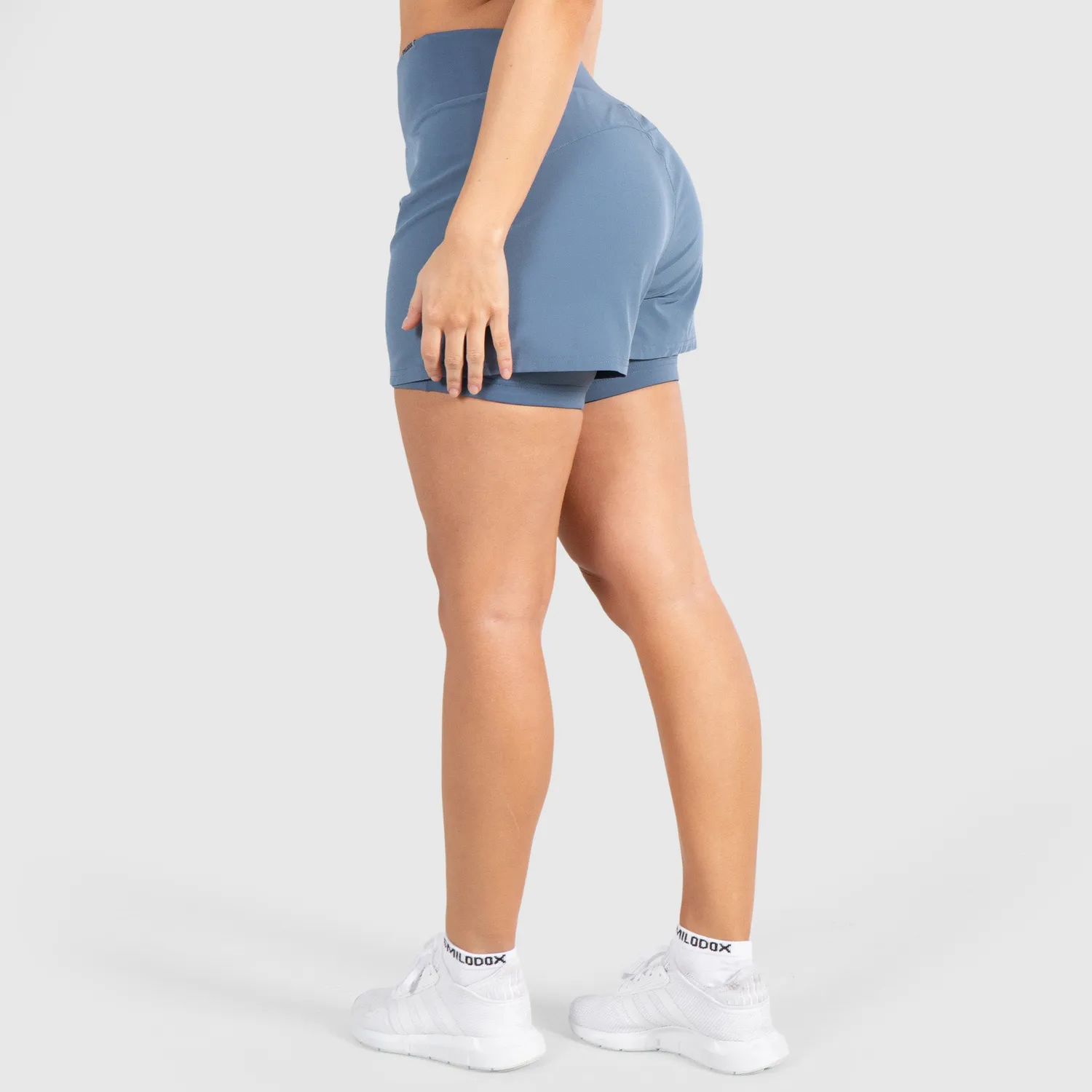 Smilodox Advance Pro 2in1 Shorts Damen Schwarz blickdicht