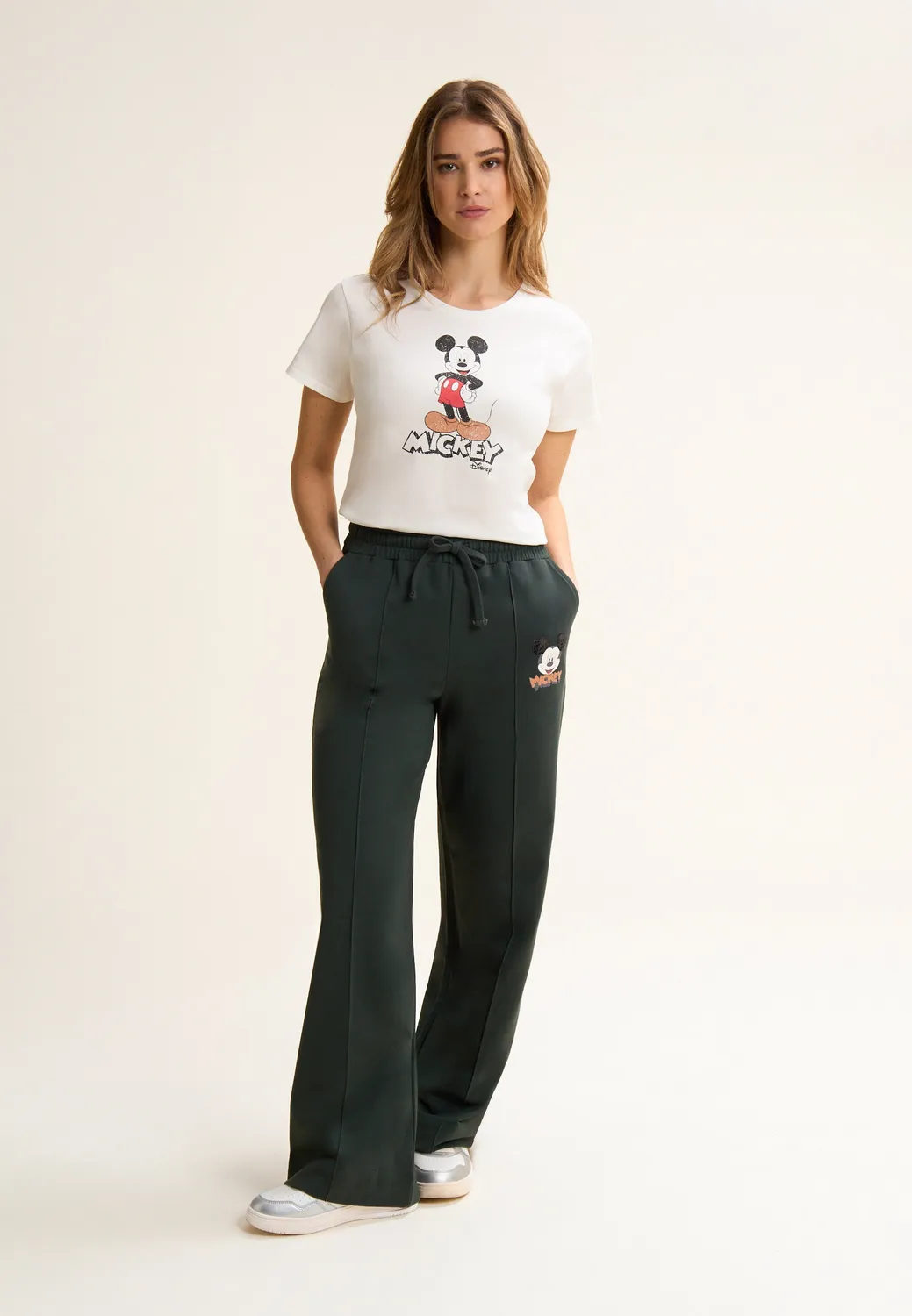 Freddy Mickey Mouse Sporthose schwarz weites Bein