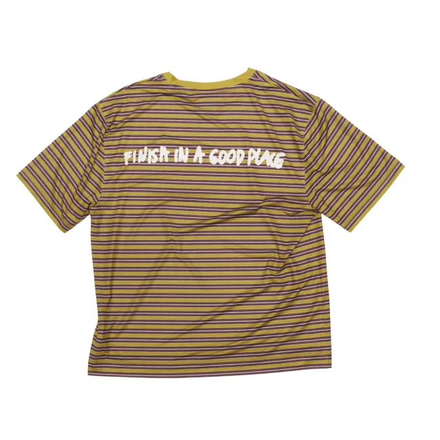 UNNA Wavy Striped Laufshirt Herren Mud Gold perforiert