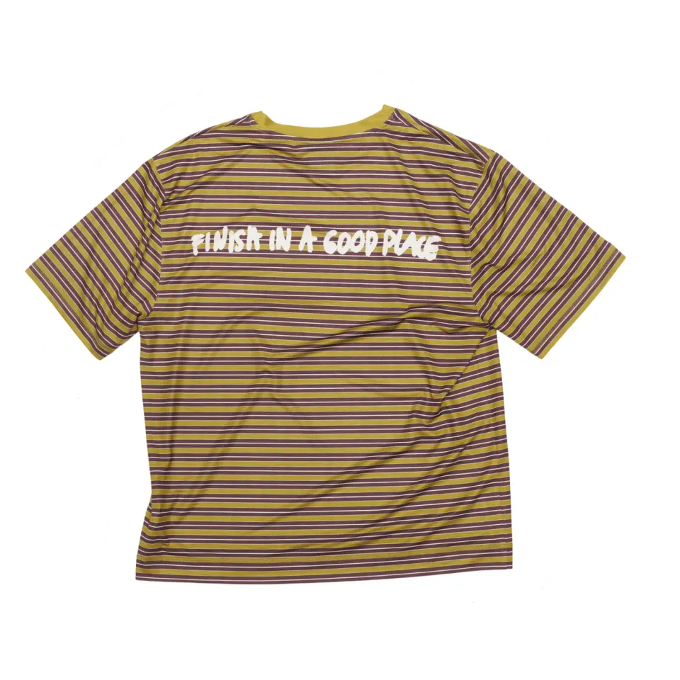 UNNA Wavy Striped Laufshirt Herren Mud Gold perforiert