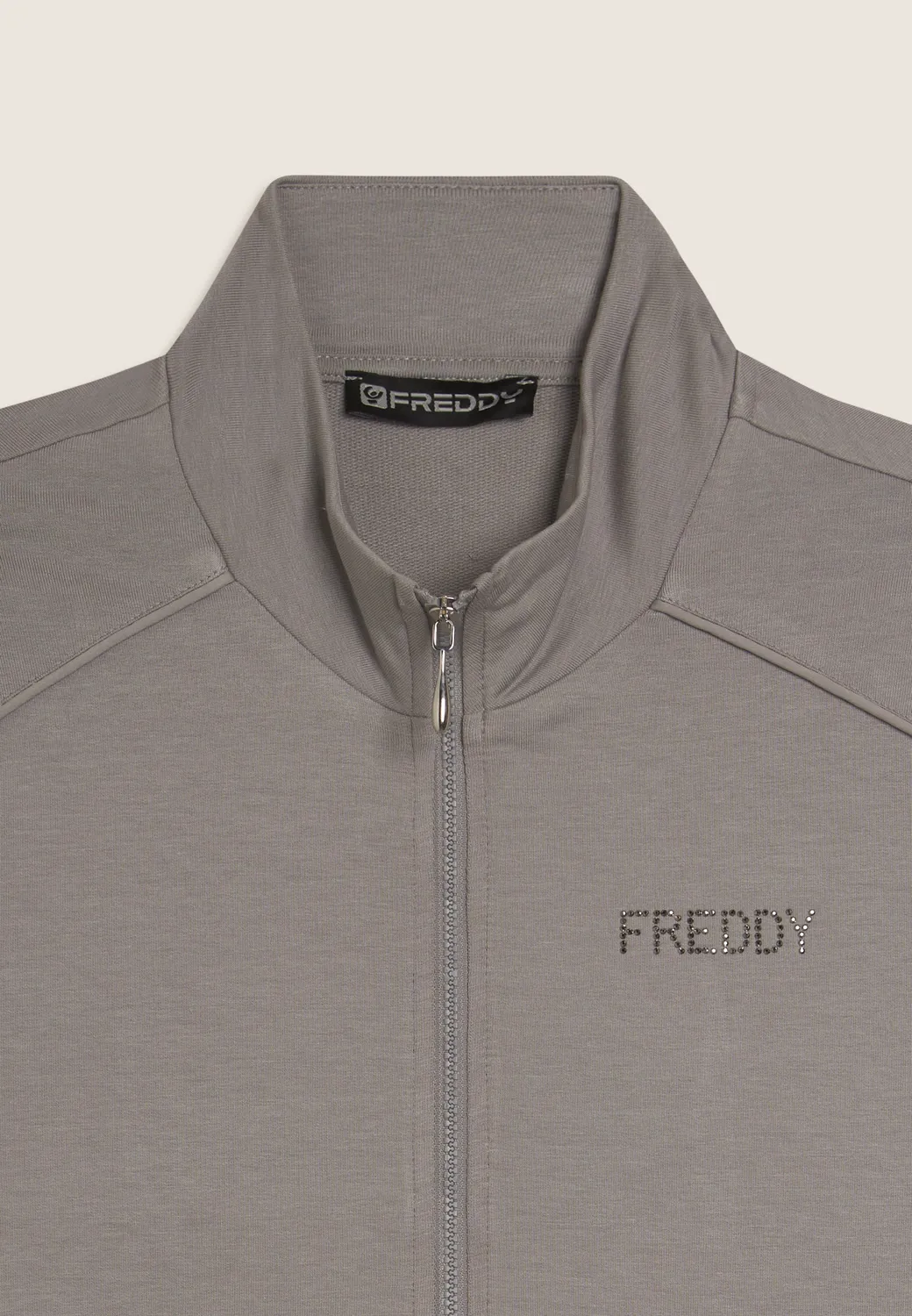 Freddy Zip Sweatjacke Strass Dunkelblau blickdicht