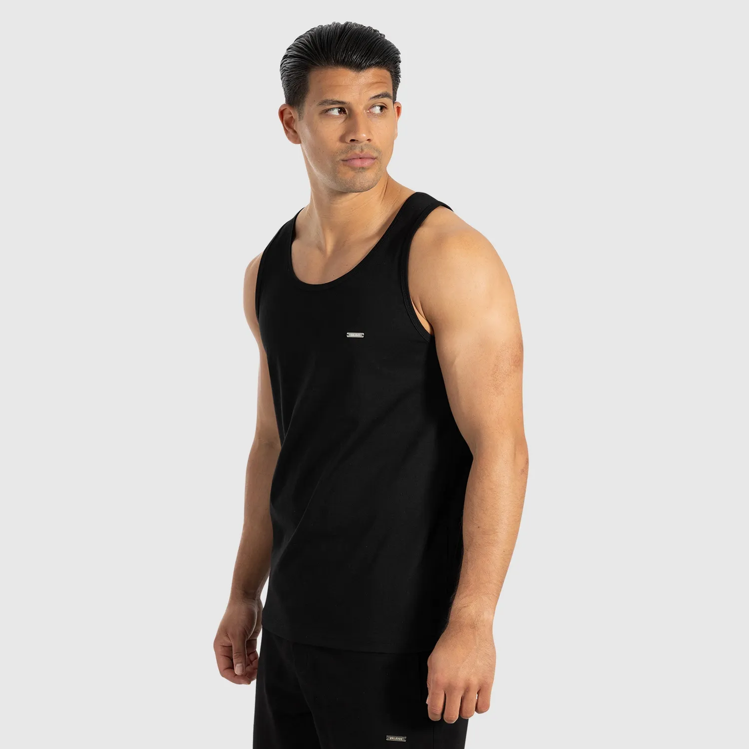 Smilodox Arian Tank Top Schwarz Baumwolle