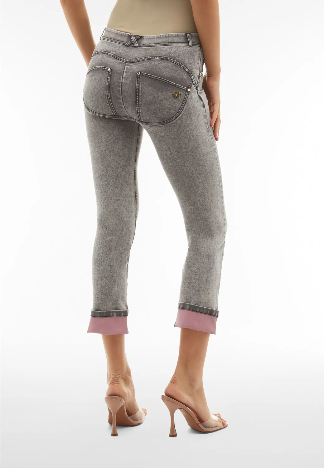 Freddy WR.UP Jeans Straight Push-up blau Kontrast-Umschlag