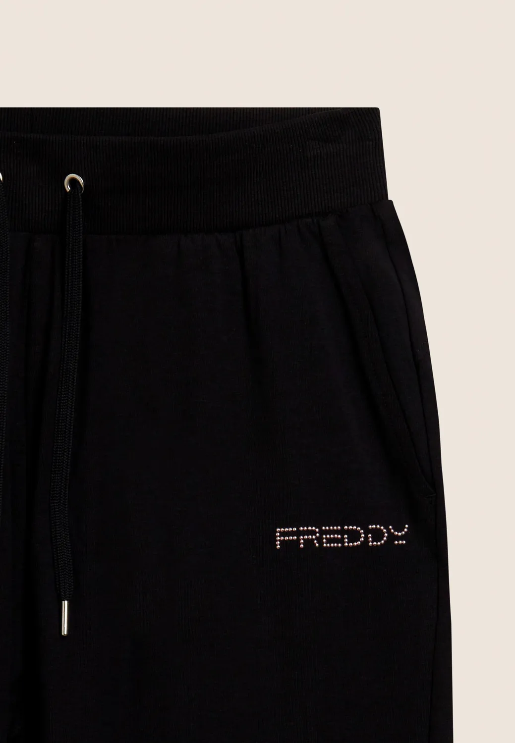 Freddy Regular Sporthose Damen Schwarz Rippenbund