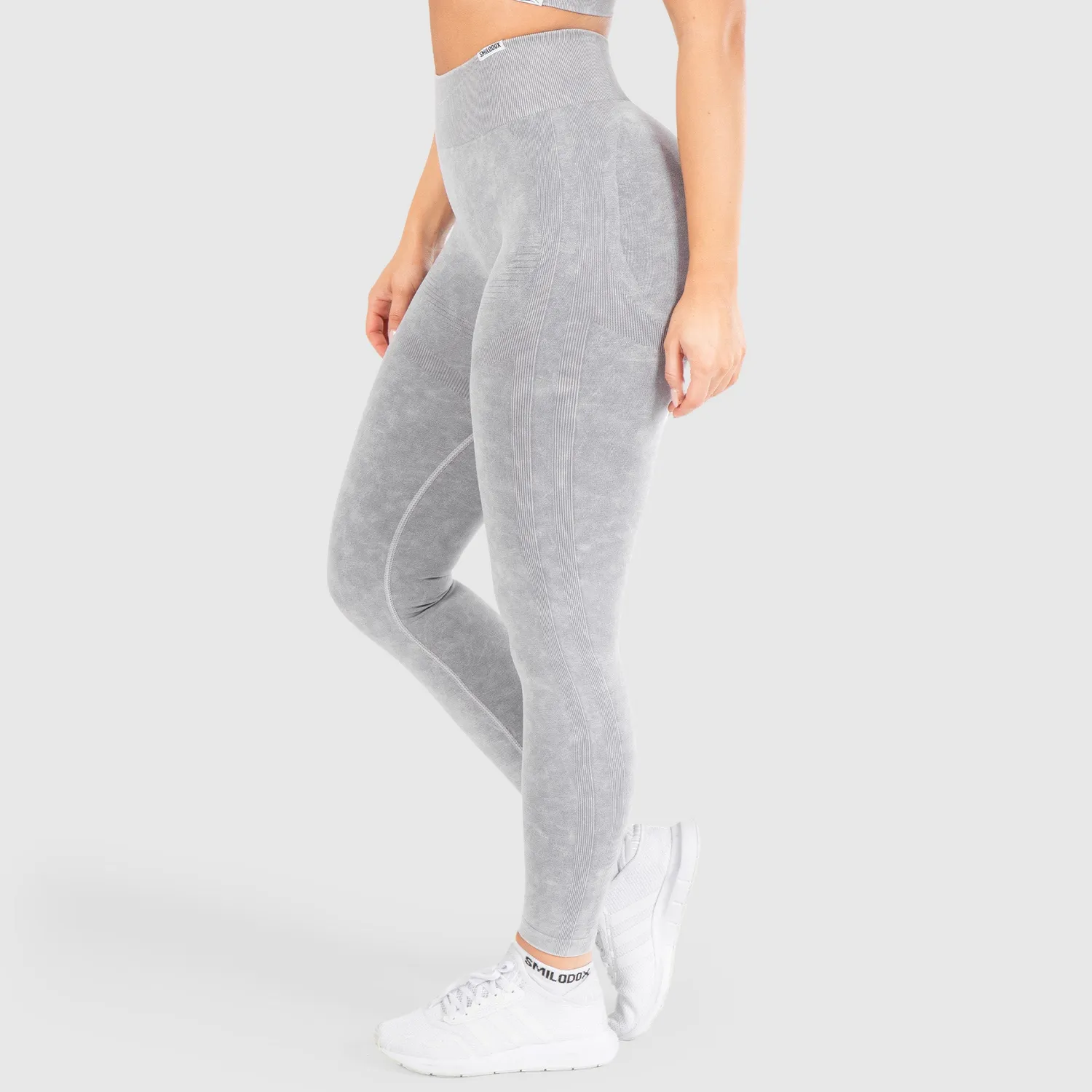 Smilodox Batik Acid Scrunch Leggings Schwarz blickdicht