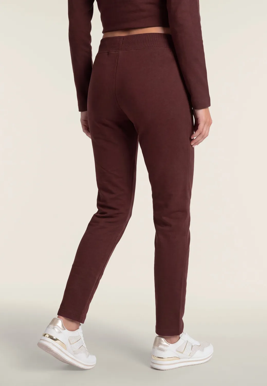 Freddy Trainingsanzug Damen Zip Strass bordeaux hoher Bund warm