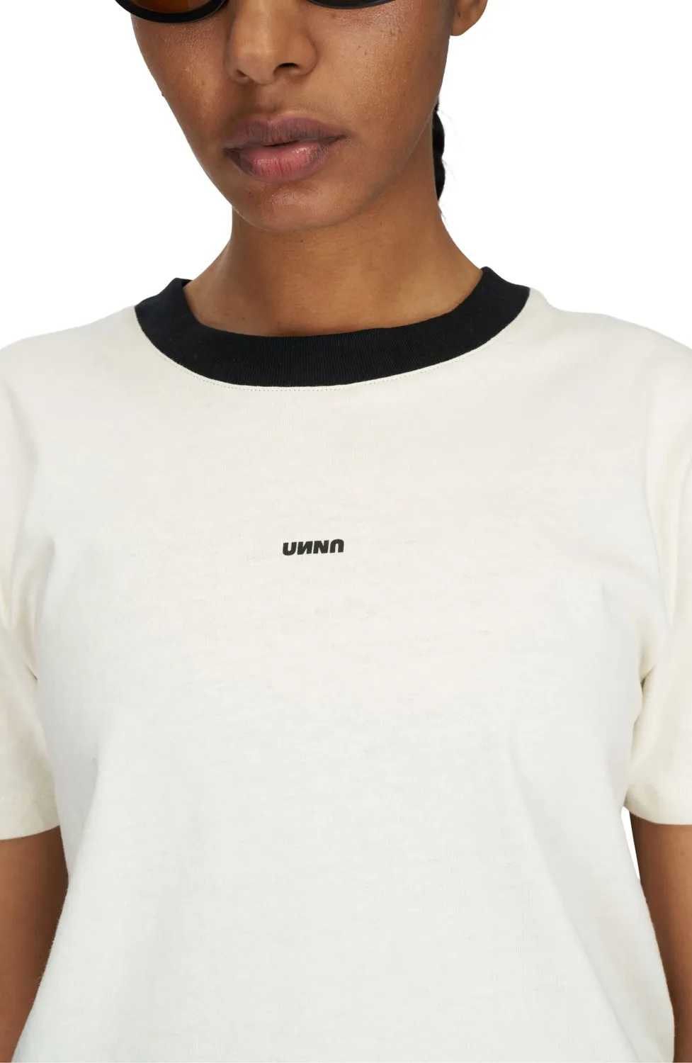 UNNA Skewed Tee W T-Shirt Vanilla White Regular Fit