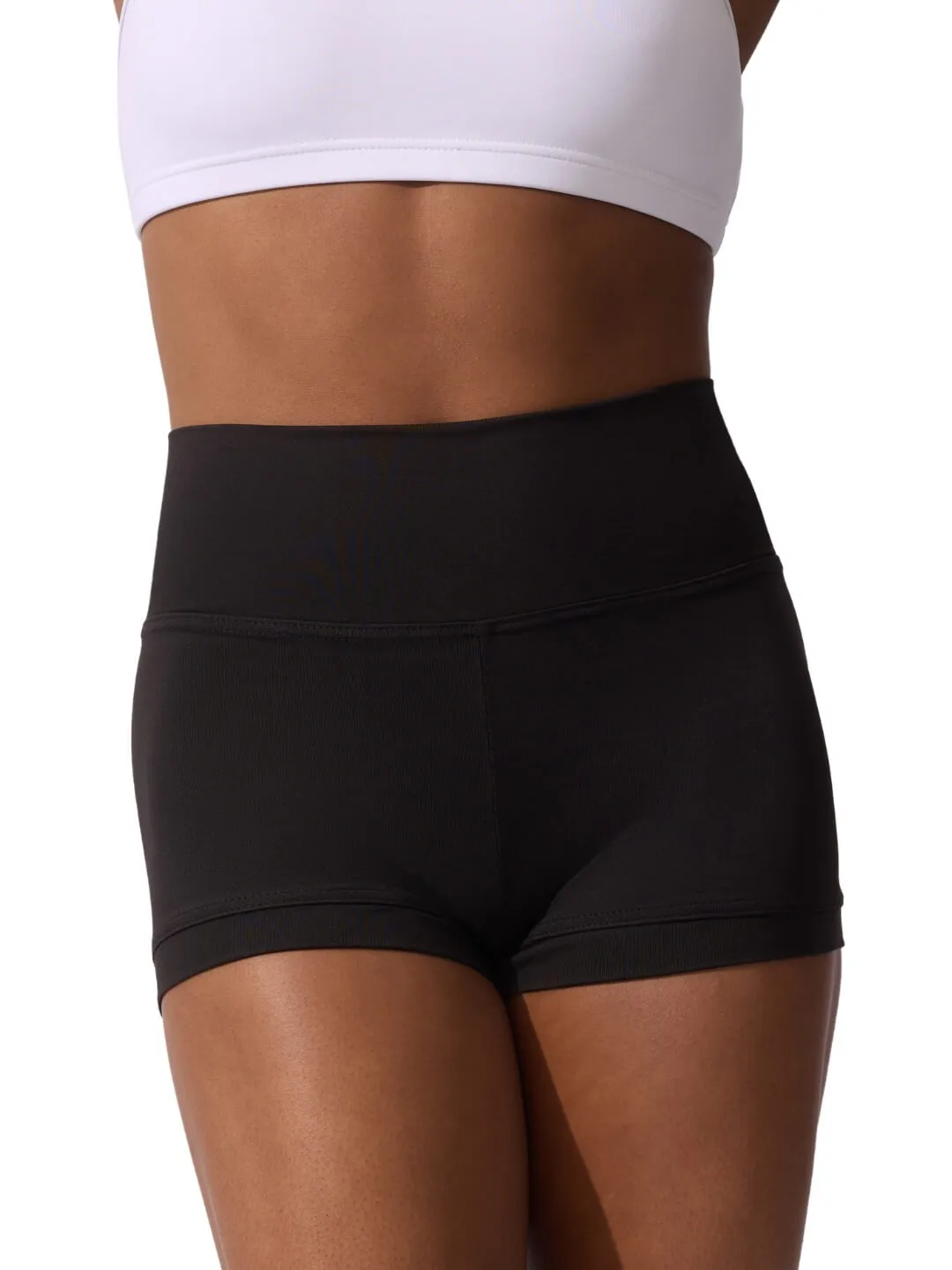 Capezio Studio High Waisted Shorts Schwarz blickdicht