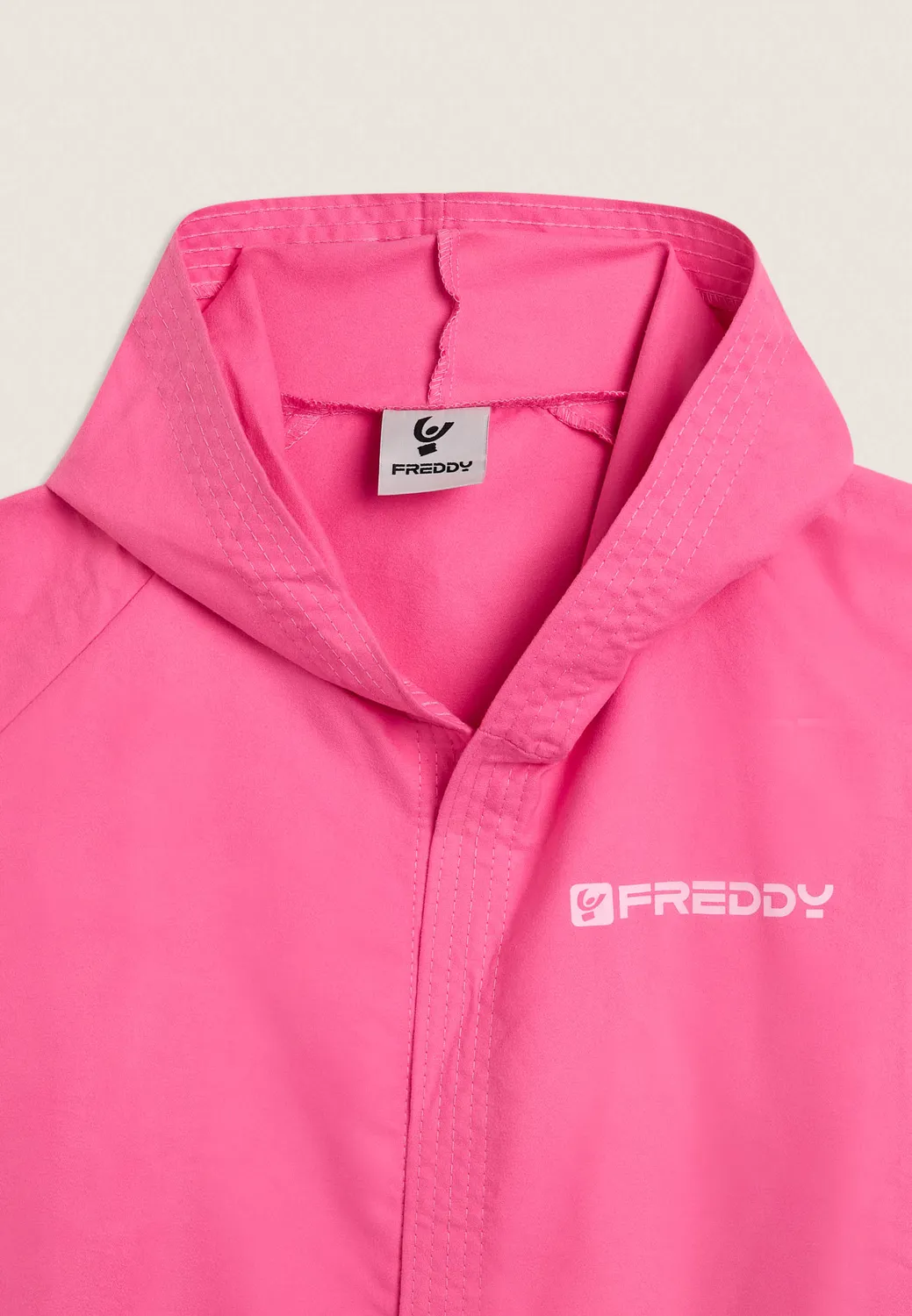 Freddy Unisex Bademantel Mikrofaser Fuchsia Kapuze
